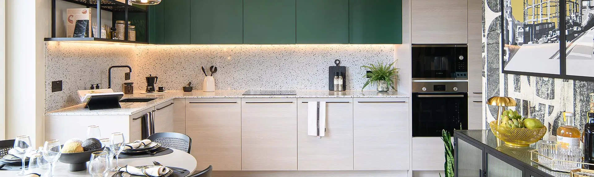 Modern kitchen interior at Heron Wharf