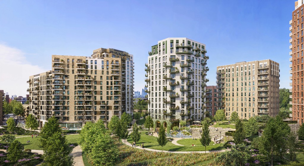 Bow Green landscaped residential courtyard