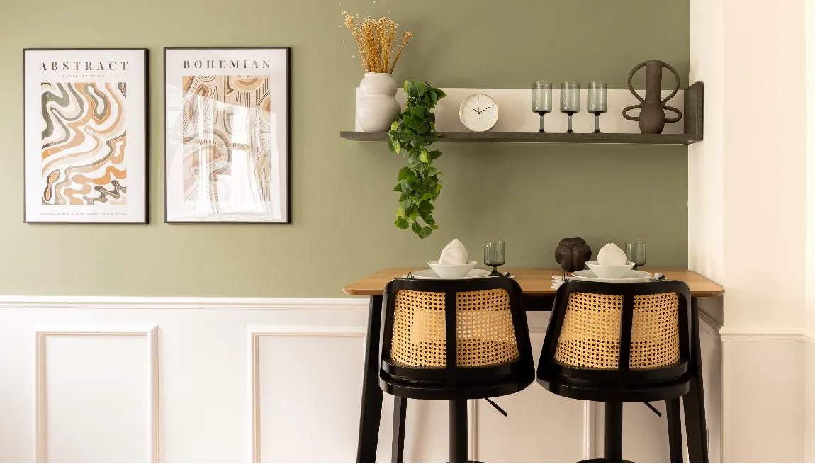 Design wall and stylish chair