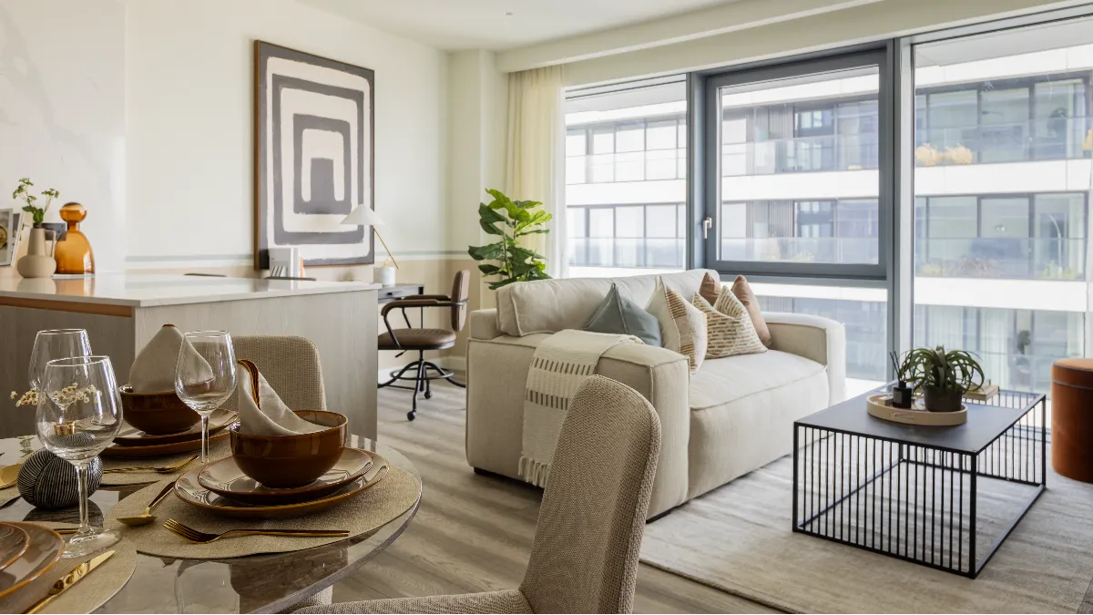 Sofa and dining table