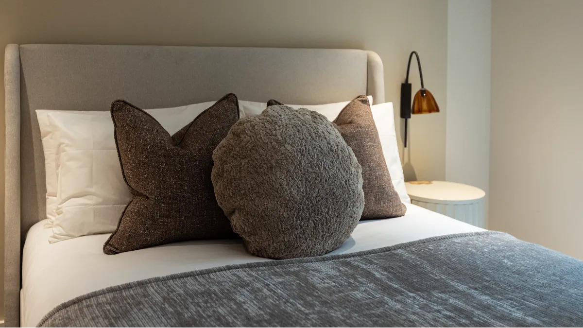 Bed setup with pillows