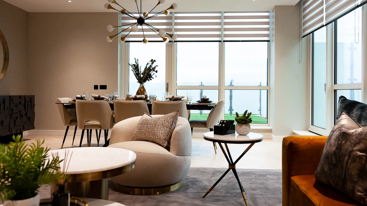 Sofa and dining area
