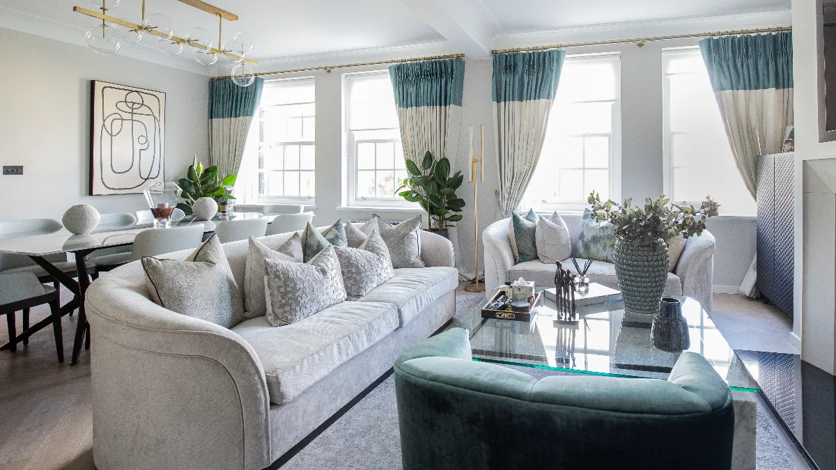 Curtain and sofa