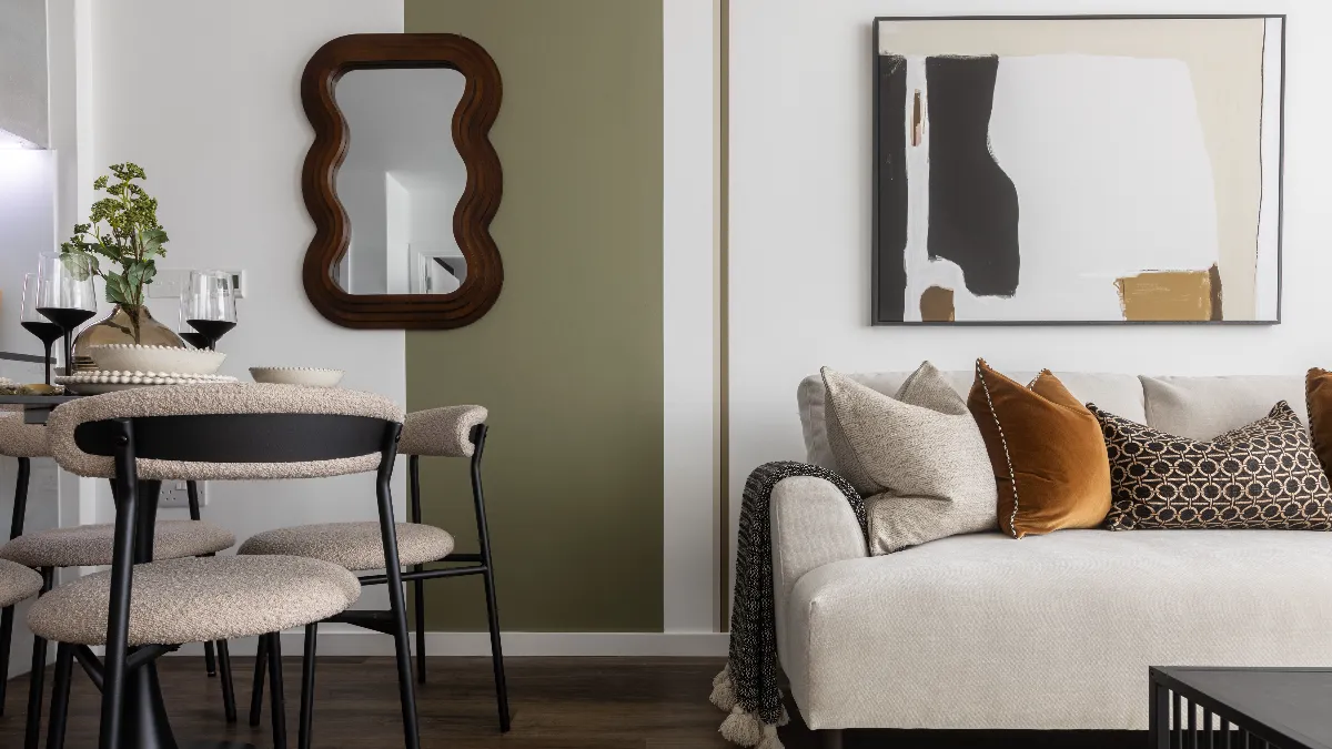 Decorative wall and Sofa